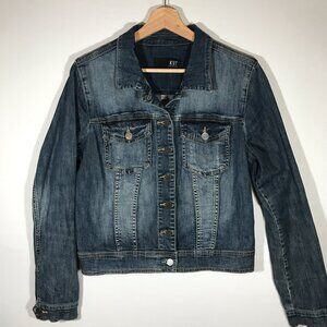 KUT From The Kloth Women's Medium Blue Button Up Denim Helena Jacket